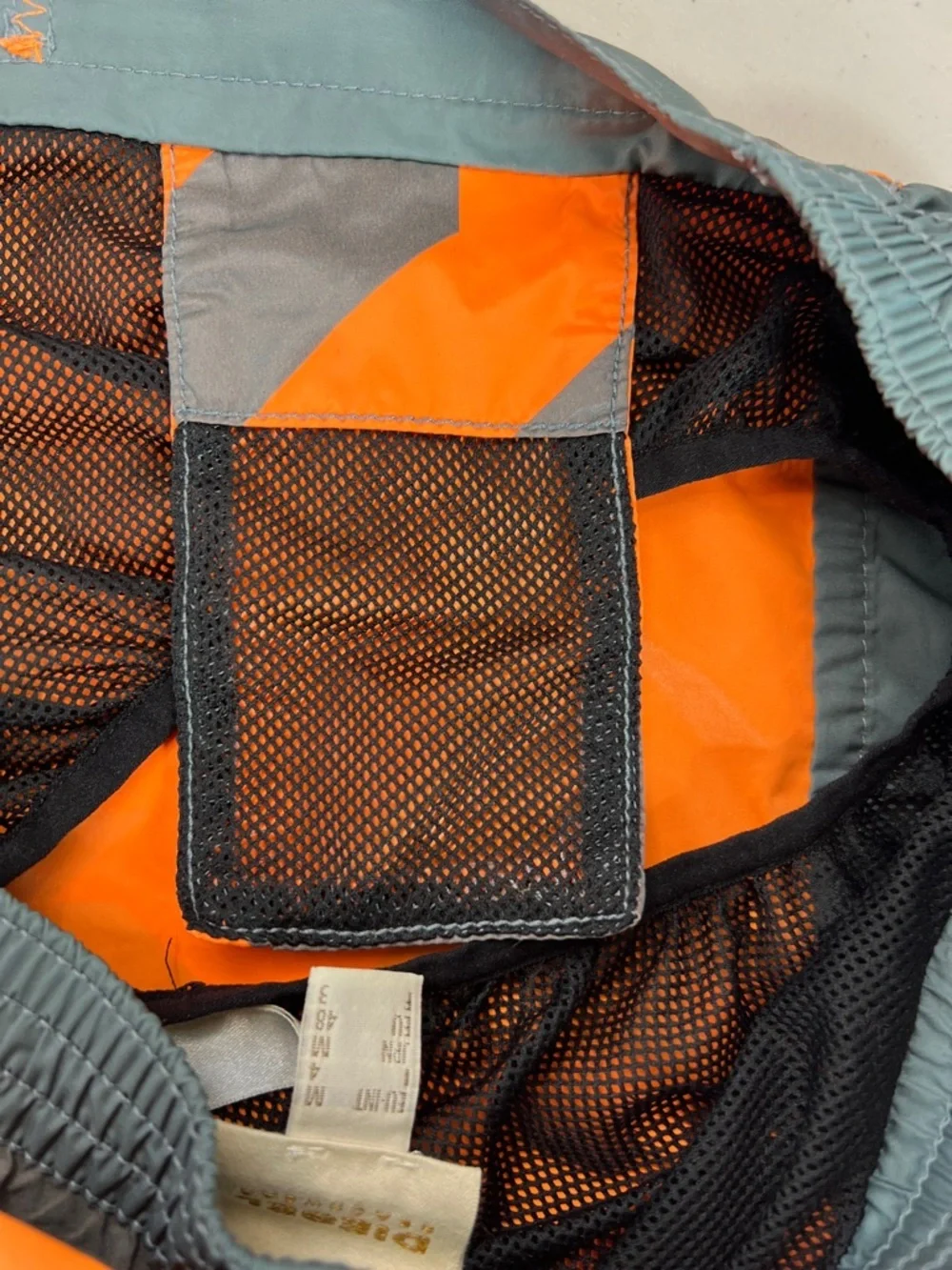 Diesel Beachwear Orange Gray Abstract Swim Trunks Shorts Mesh Lined Size Medium - Picture 6 of 9